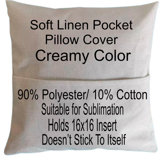Canvas Pillow Cover/ Off White Pillow Cover/ Sublimation Pillow/Sublimation  Pillow Cover/ 16x16/ Thick Pillow Cover